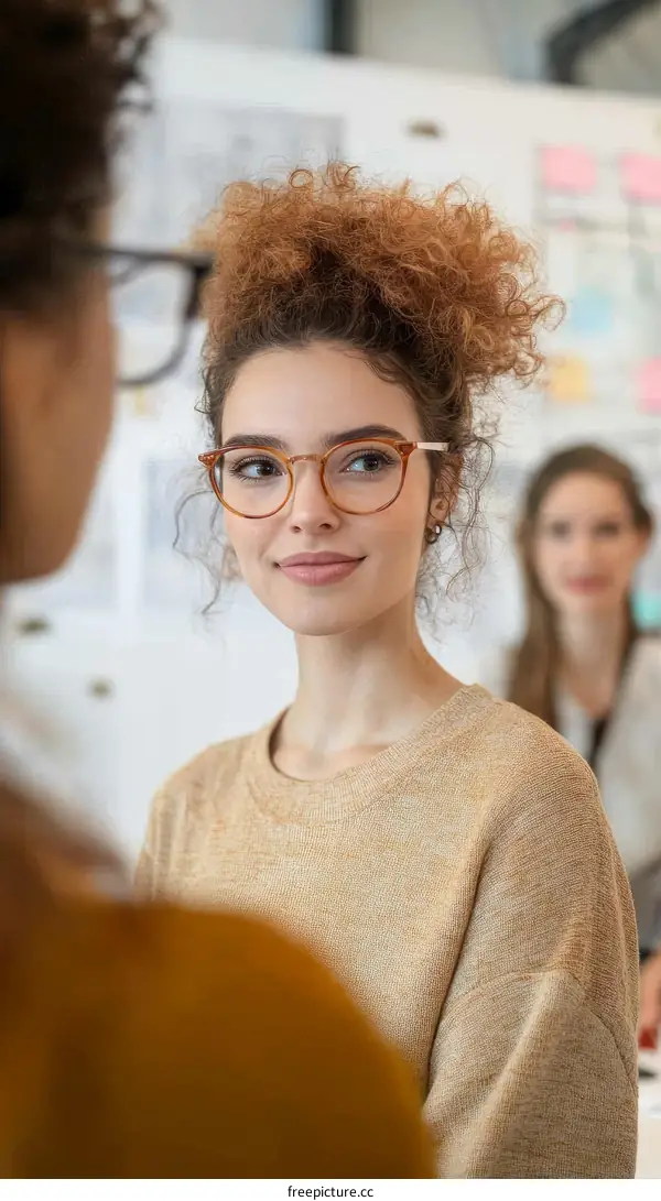 Young Woman in Discussion