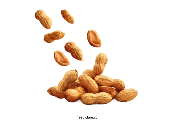 [Transparent Background PNG]Peanuts in a Pile with Some Falling