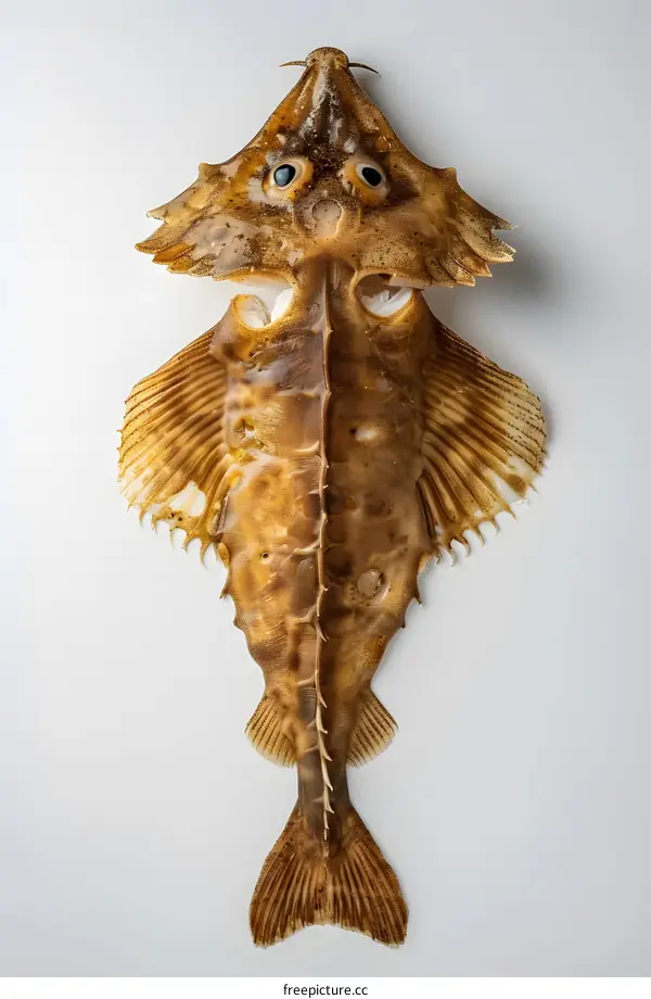 Dried fish on white background