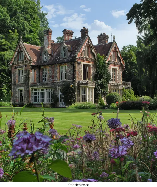 Tudor Style English Country House with Lush Garden