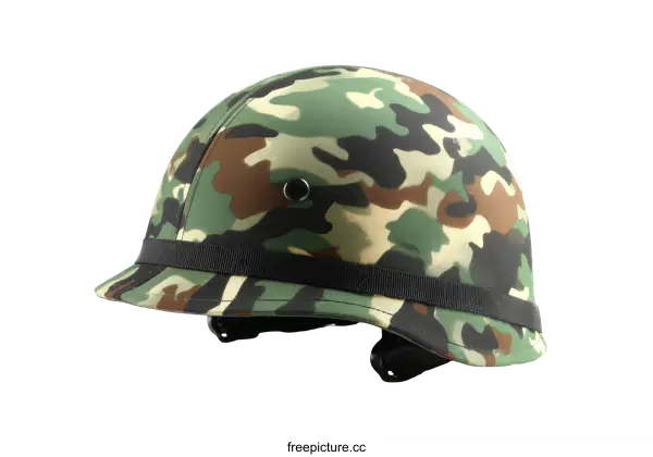 [Transparent Background PNG]Military Camouflage Helmet on White Background