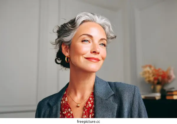 Portrait of a Stylish Senior Woman