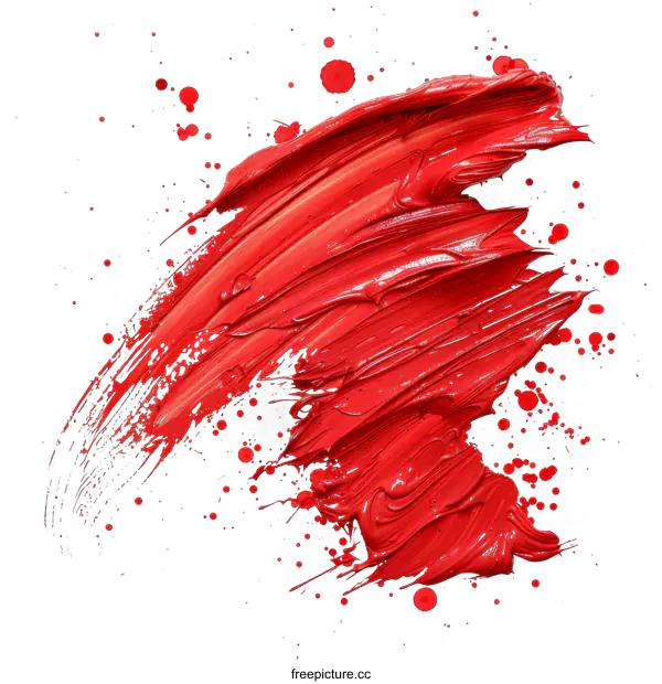 [Transparent Background PNG]Red Paint Stroke on transparent background