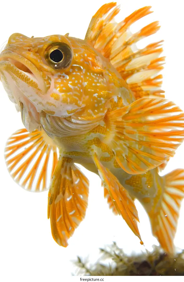 Orange Fish on White Background