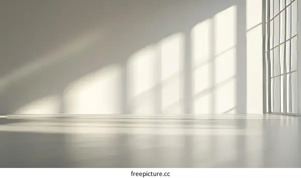 Empty Modern Minimalist Studio Interior with Sunlight