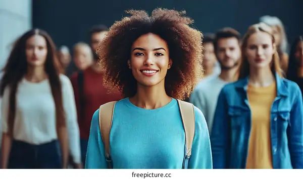 Diverse Group of People in a Row