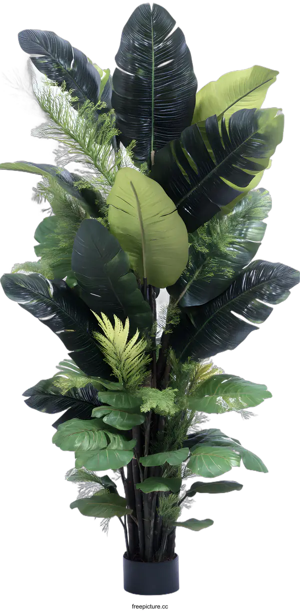 [Transparent Background PNG]Artificial Tropical Plant in Pot