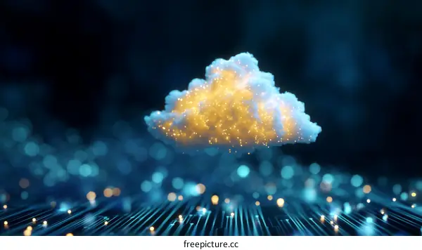 Cloud Computing Digital Illustration