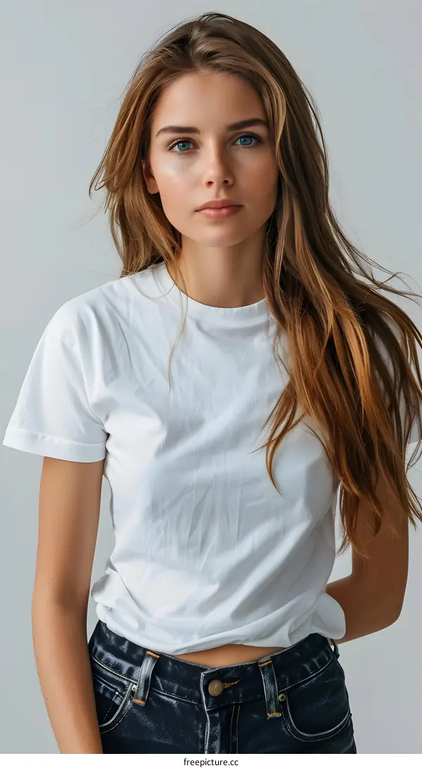 Portrait of a Young Woman with Long Hair