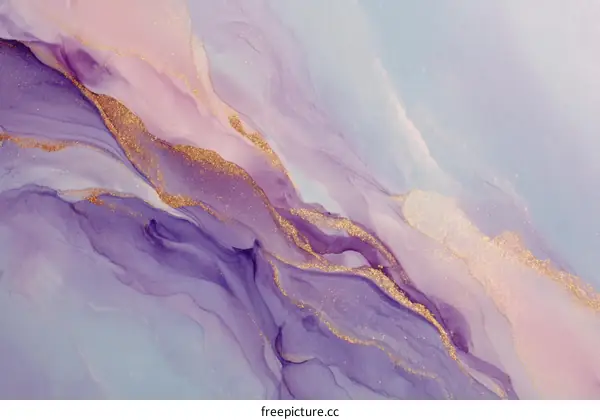 Abstract Artistic Flowing Purple and Pink Painting