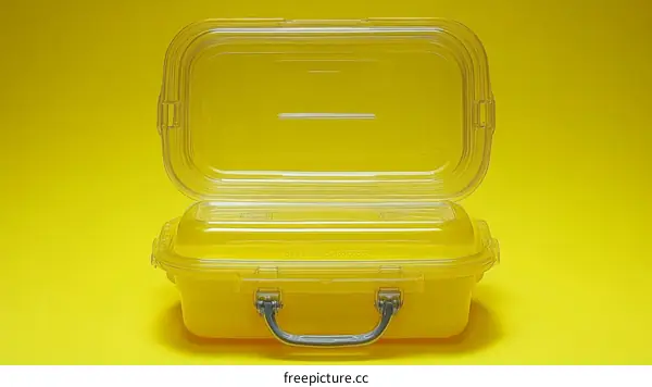 Bright Yellow Plastic Storage Case