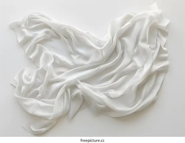 White Fabric Flowing Texture Background