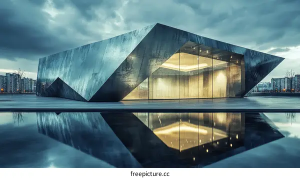 Modern Architecture Building at Dusk