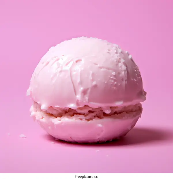 Pink macaron with pink icing