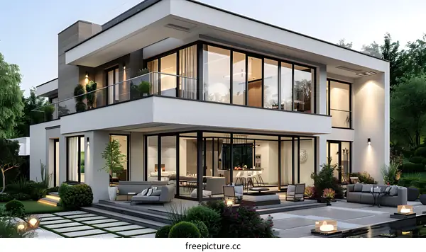 The modern residential building facade design renderings