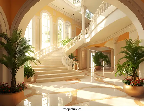 Grand Staircase in Luxury Villa