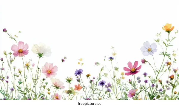 Beautiful Colorful Flowers Illustration