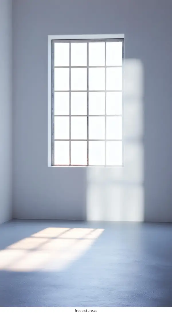 Empty Room with Large Window and Sunlight