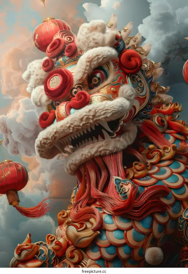 Chinese Lion Dance Performance