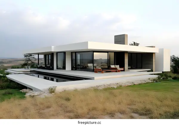 Modern House with Infinity Pool and Landscape View