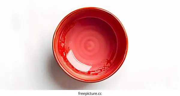 red bowl on white background