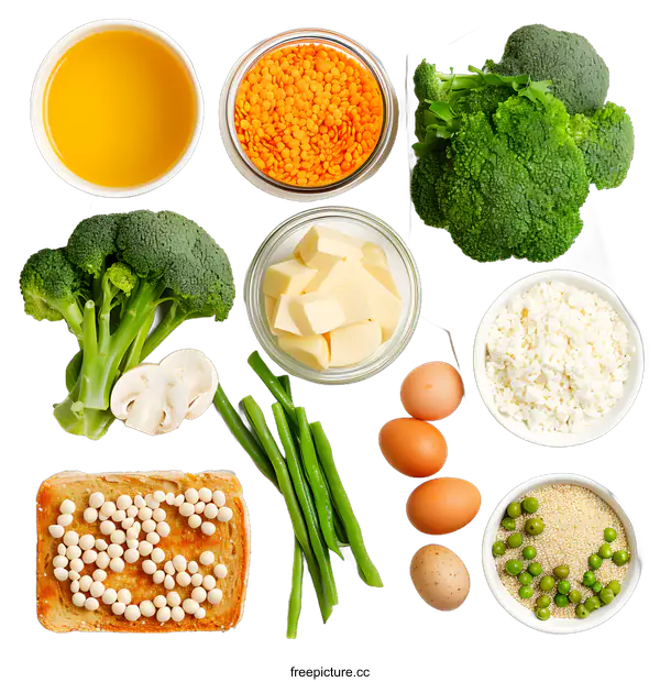 [Transparent Background PNG]Healthy Food Ingredients for Breakfast