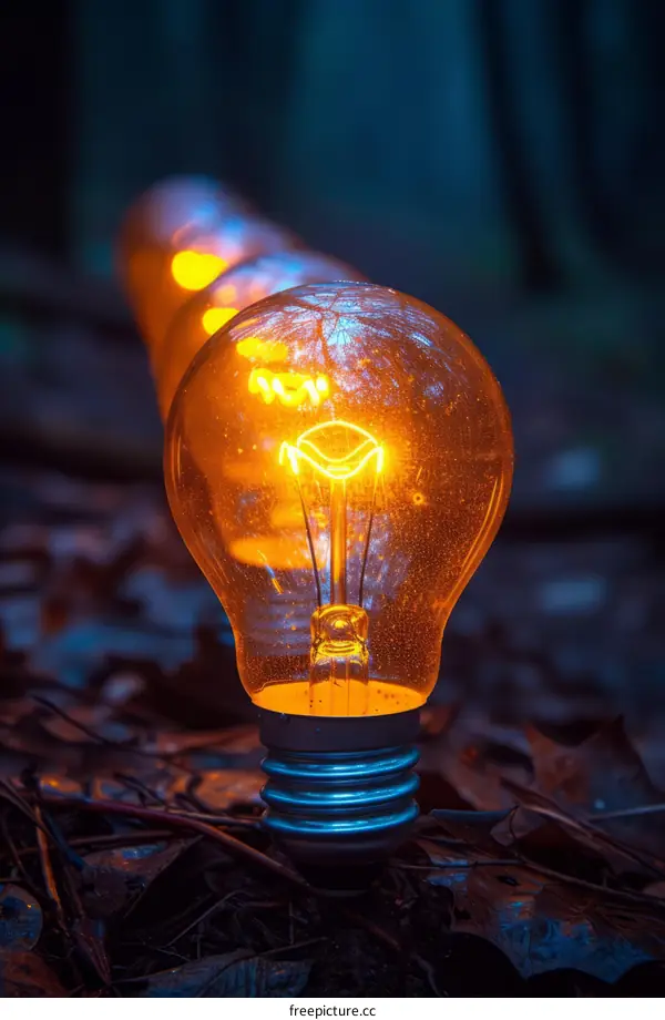 Idea Light Bulbs in the Dark