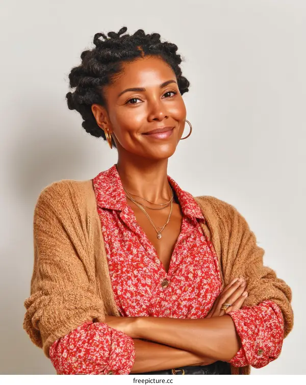 Portrait of a Confident Woman in Fashionable Outfit