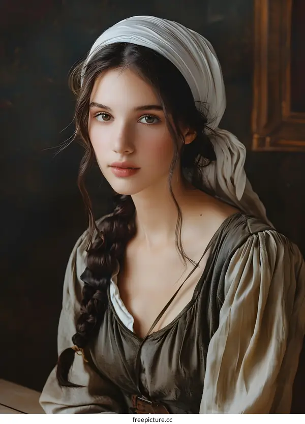 portrait of a beautiful young woman in a headscarf