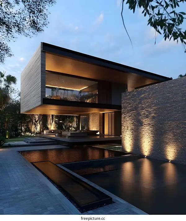 Modern Architecture House with Infinity Pool