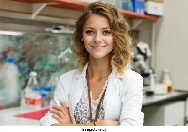 Confident Female Scientist in a Modern Lab Setting