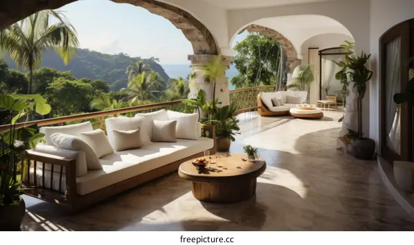 Modern luxury villa with stunning ocean views