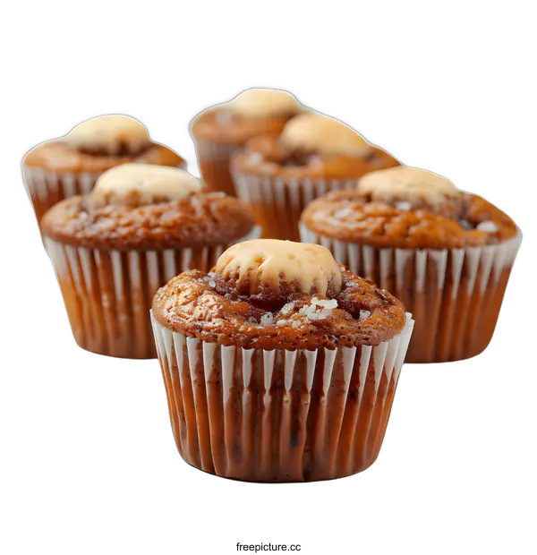 [Transparent Background PNG]Close-up image of chocolate cupcakes with biscuit