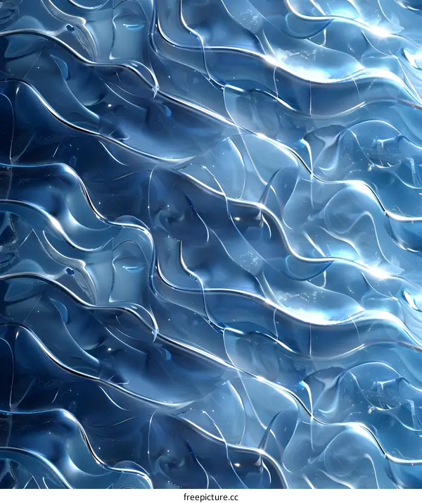 Abstract Blue Liquid Waves Background