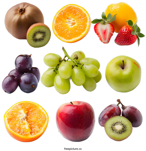 [Transparent Background PNG]Collection of Fresh and Colorful Fruits