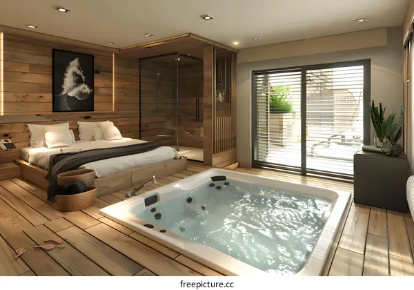 Japanese style hot spring room