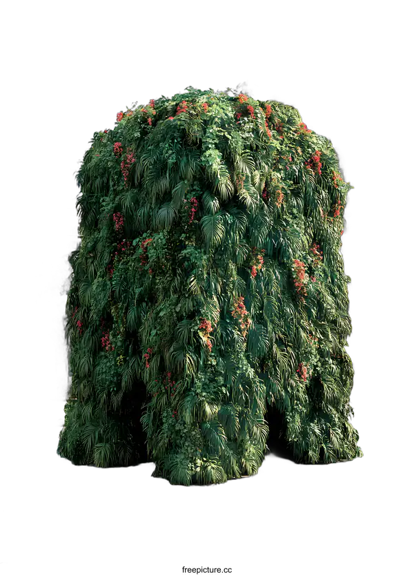 [Transparent Background PNG]Green Wall Sculpture in Urban Landscape
