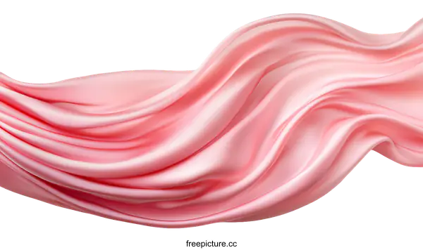 [Transparent Background PNG]Delicate Pink Fabric Flowing Gracefully