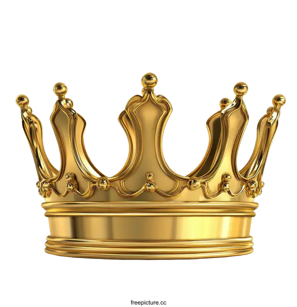 [Transparent Background PNG]Golden Royal Crown Ornament