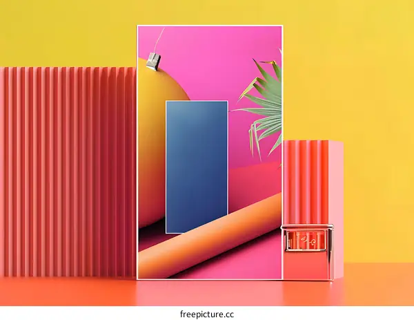 Abstract Colorful Poster Design with Plant