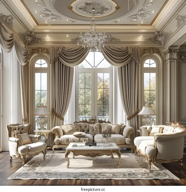 European Style Luxurious Living Room