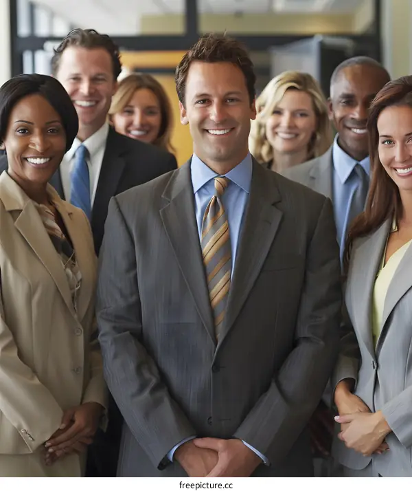 Diverse Business Team Smiling and Looking Confident