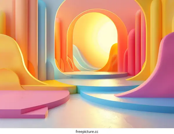 Abstract Colorful Geometric Interior Design