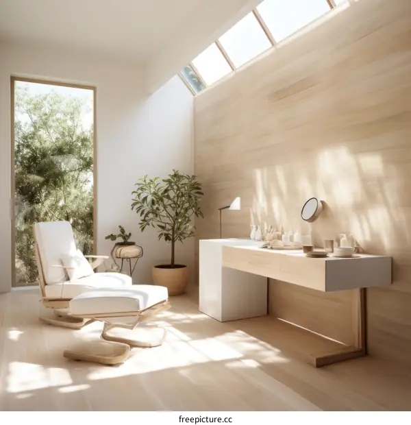 Minimalist Home Office Space with Natural Light