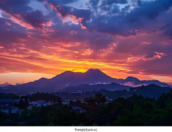 Mount Fuji at sunset