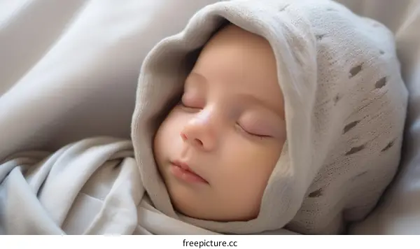 An adorable sleeping baby