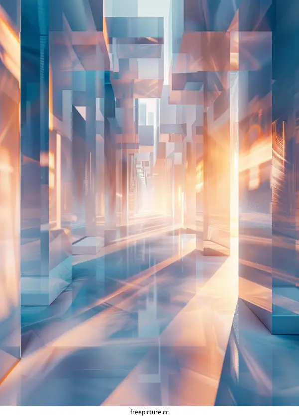 Futuristic City in Blue and Orange