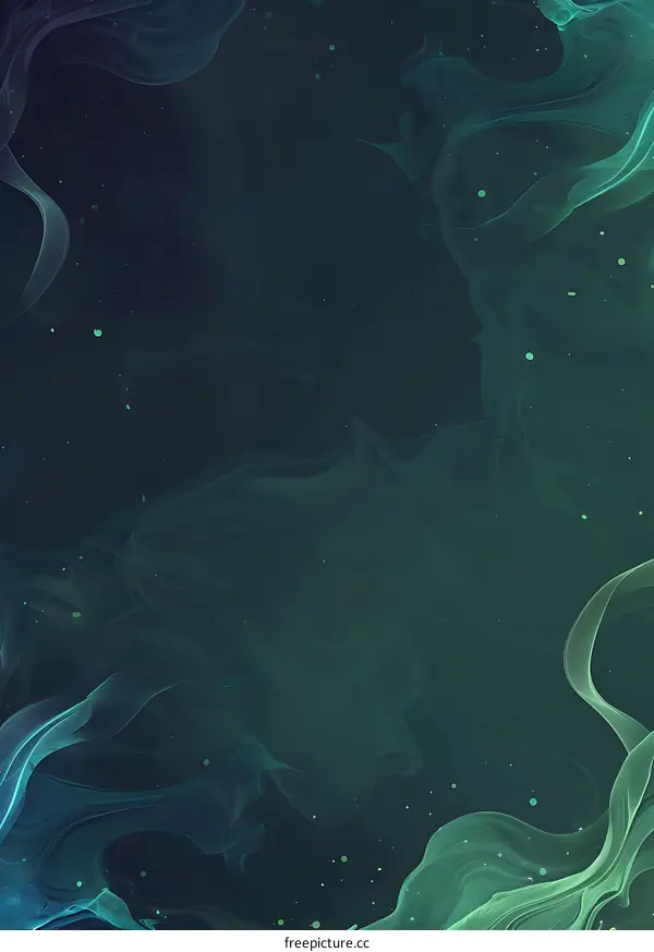 Abstract Green and Blue Swirls Background