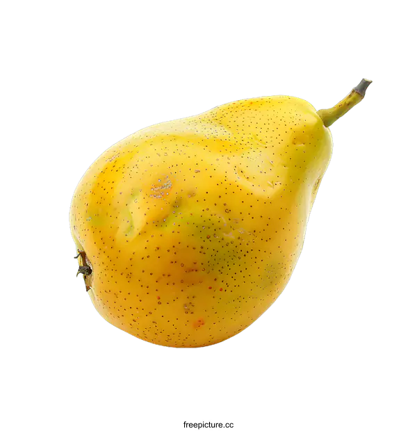 [Transparent Background PNG]Fresh Yellow Pear Isolated on White Background