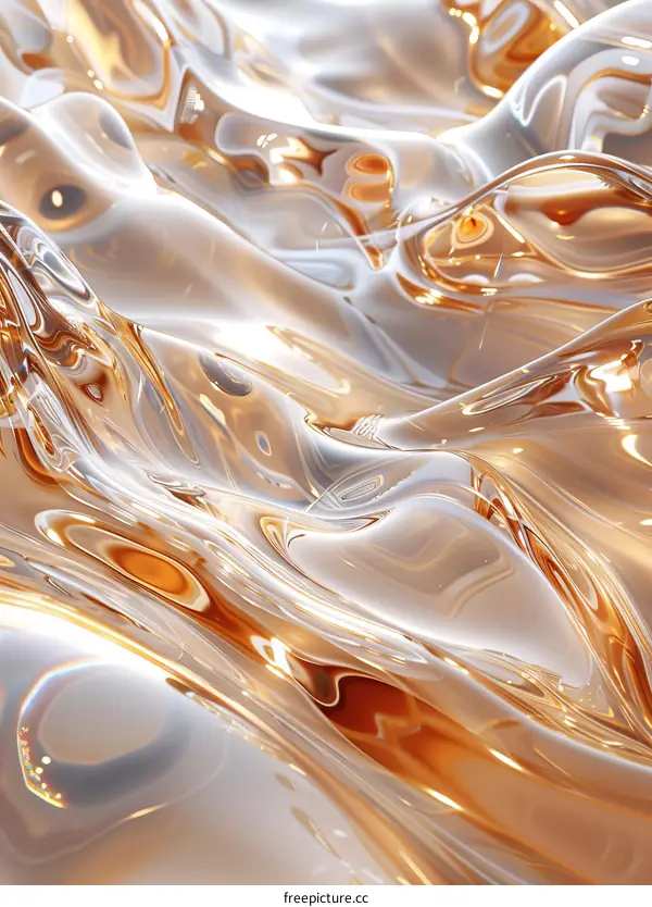 Abstract Liquid Gold Flowing Design